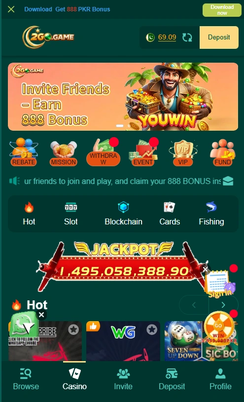 2GO Game dashboard