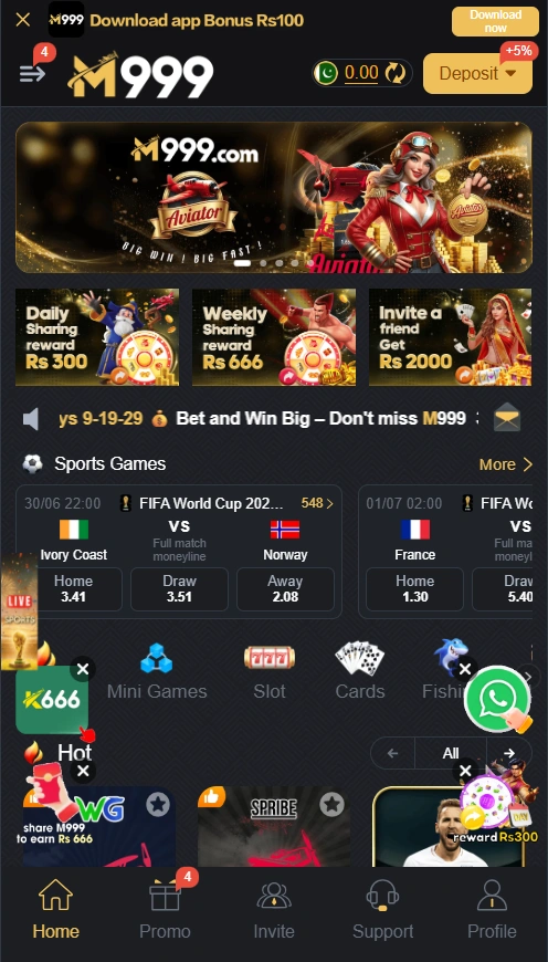 M999 Game interface screenshot